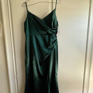 Emerald silk bridesmaids dress